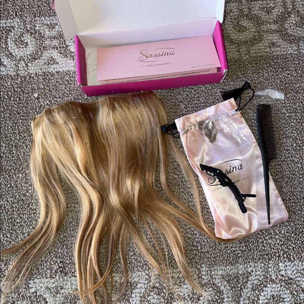 Sassina Halo 18S# 14”Hair Extensions Real Human Hair Transparent Miracle Wire